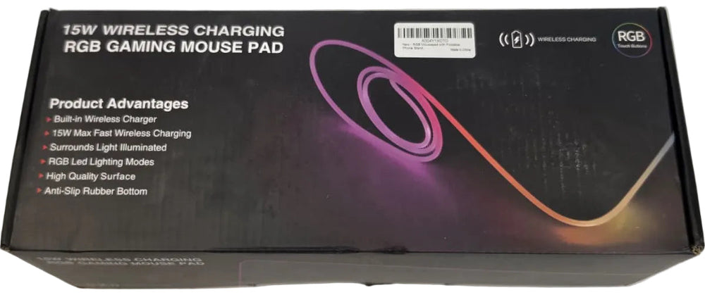 Tapis de souris gaming RVB avec recharge sans fil 15 W