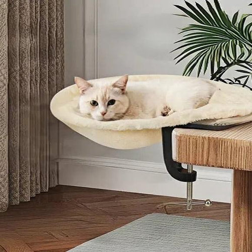 Soft Faux Fur Cat Window Perch & Desk Bed