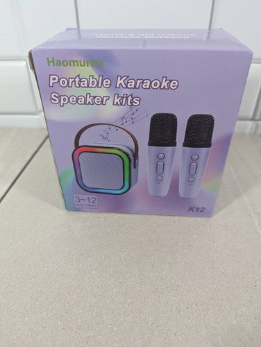 Mini machine de karaoké K12 avec deux microphones sans fil